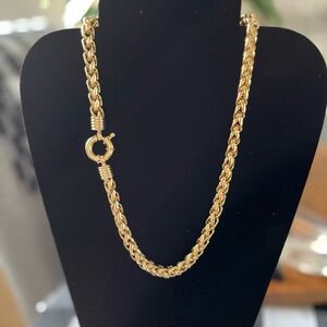 Gold Rope Chain Necklace with Toggle Clasp